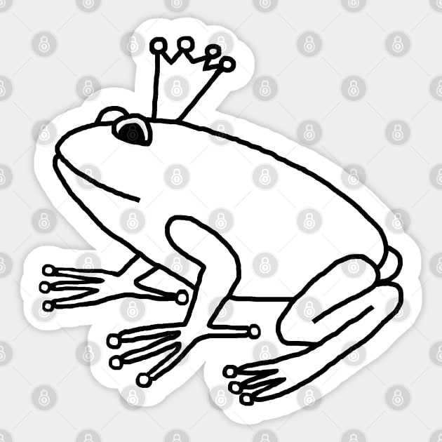 Frog Prince Minimal Line Drawing Sticker by ellenhenryart